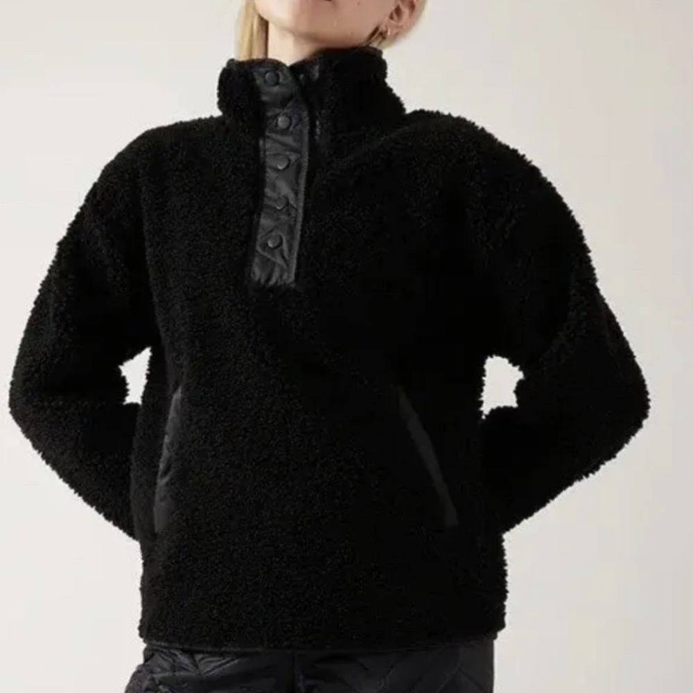 Athleta cozy Sherpa snap sweatshirt, XL